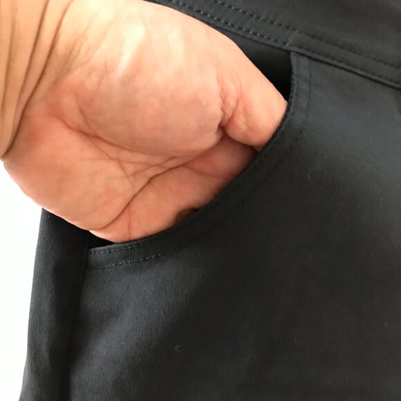 Prana Halle Straight Pants Women 12 Black Mid Rise Zip Pocket UPF 50+ Outdoor - Picture 13 of 16